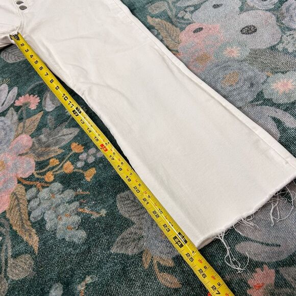 Banana Republic Jeans Womens Size 27 White Cropped Bootcut Button Fly High Rise - Picture 8 of 13